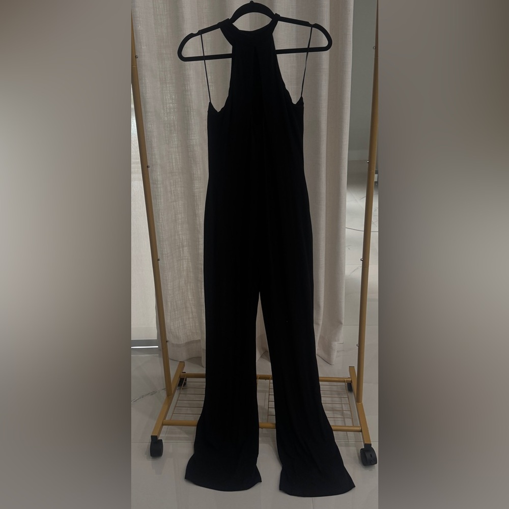 High-Neck Black Wide-Leg Jumpsuit